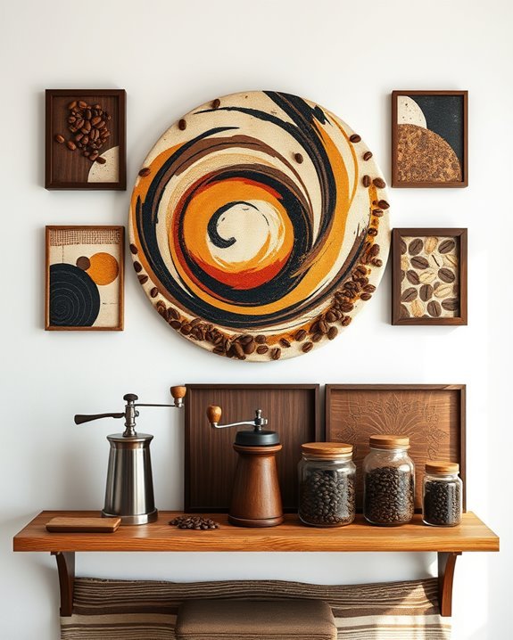 coffee themed mixed media art