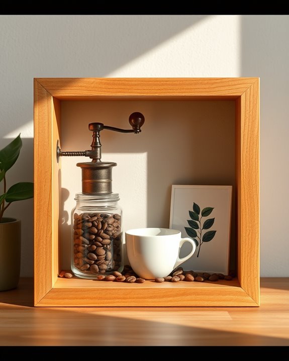 coffee themed shadow box collections