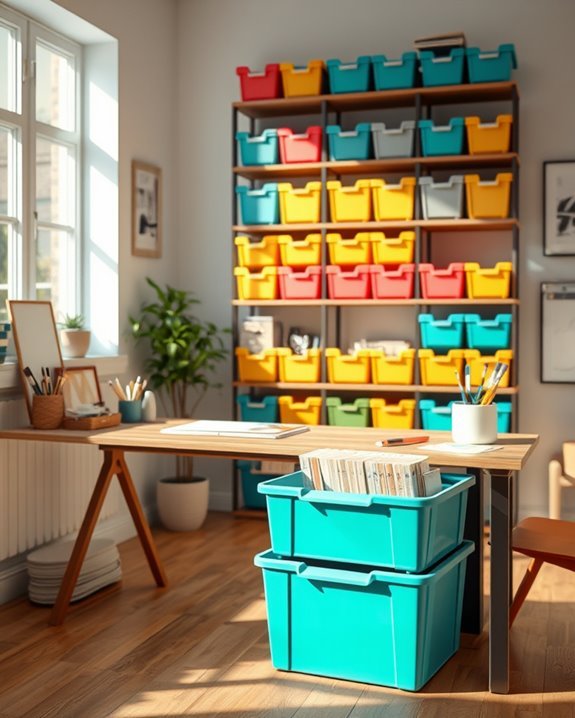 color coded storage organization