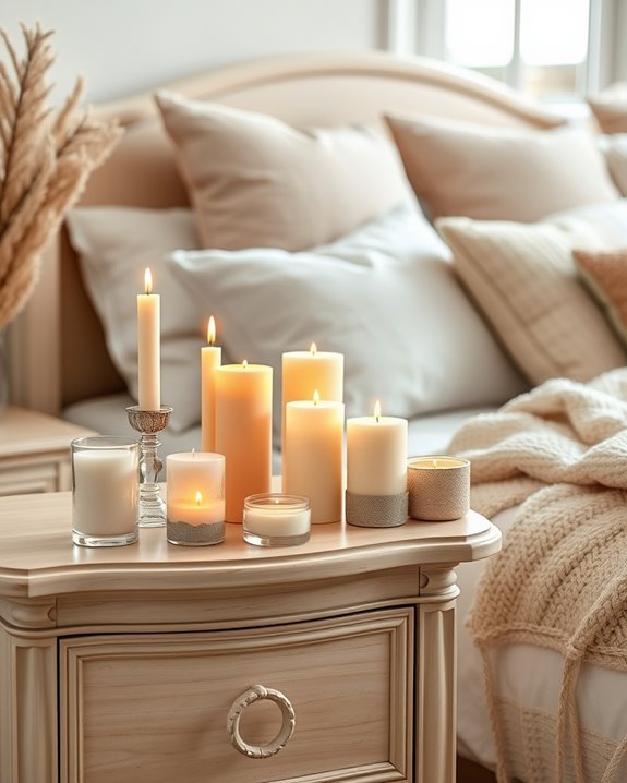 color coordinated candle arrangements