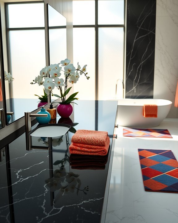 colorful accessories brighten granite
