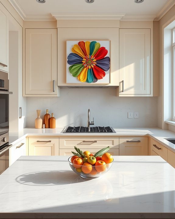colorful art enhances kitchens