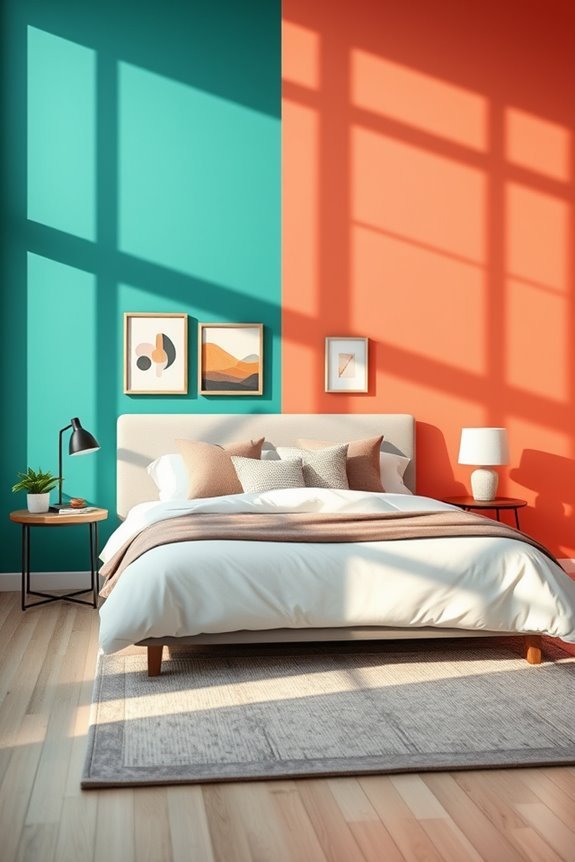 colorful bedroom accent wall