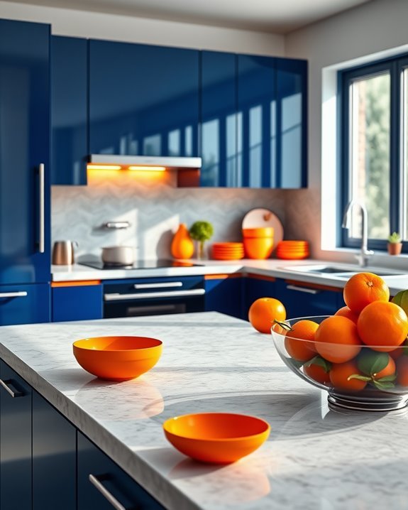colorful blue and orange accessories