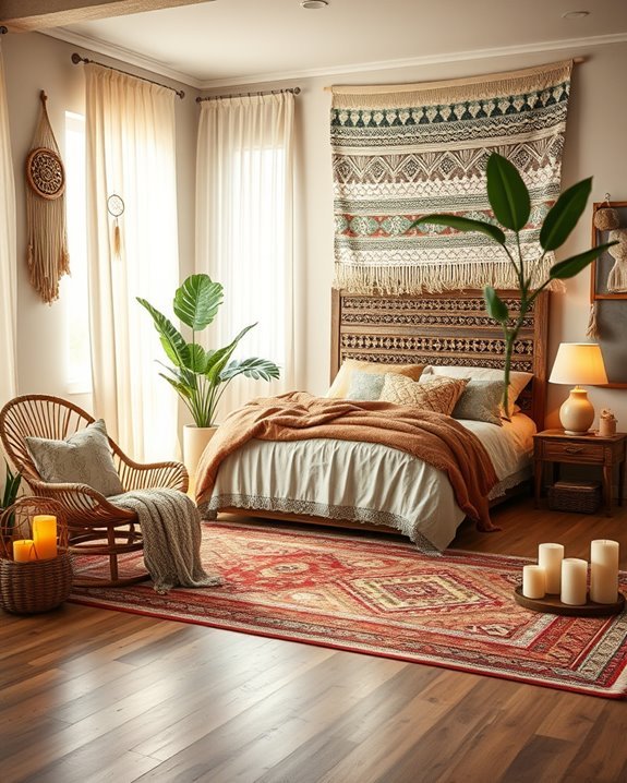 colorful bohemian bedroom sanctuary