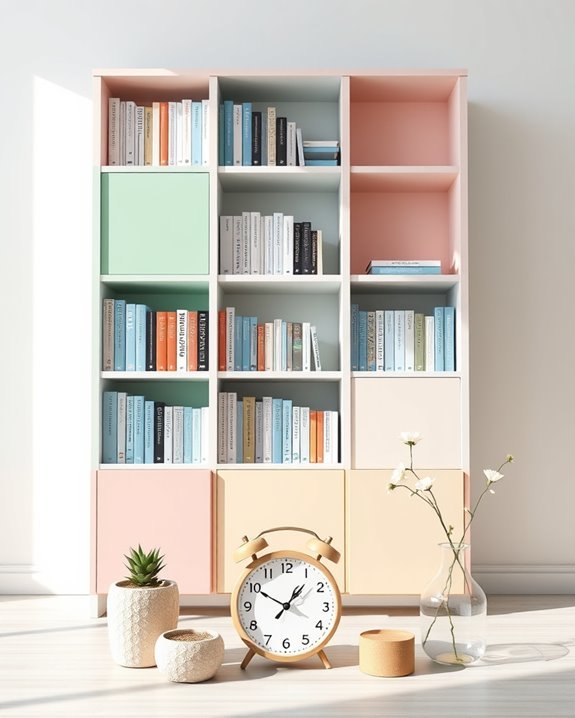 colorful bookshelf makeover project