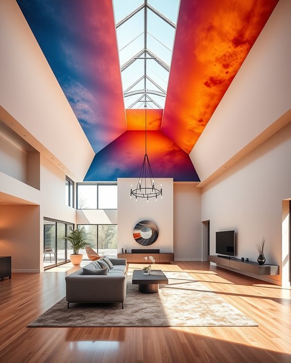 colorful ceiling design impact