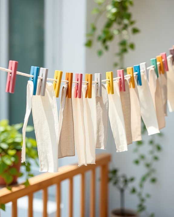 colorful clothespin photo display