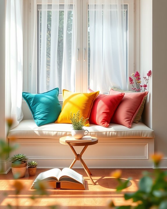colorful cozy throw pillows