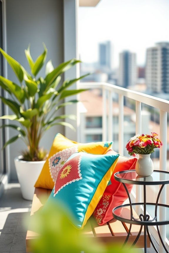 colorful cushions enhance comfort
