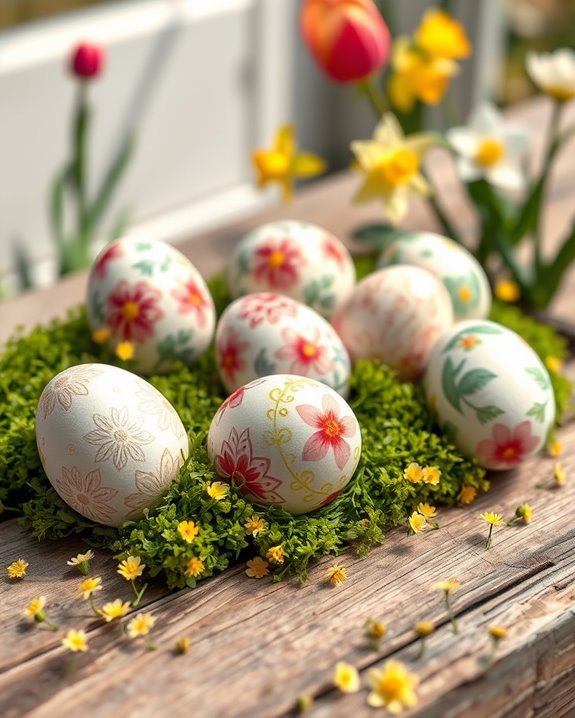 colorful easter egg decorating