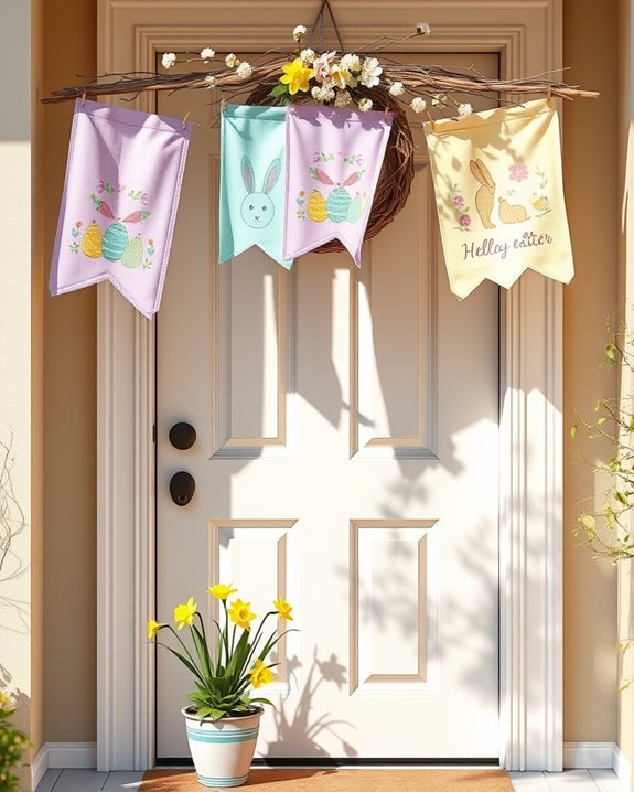colorful fabric easter banners