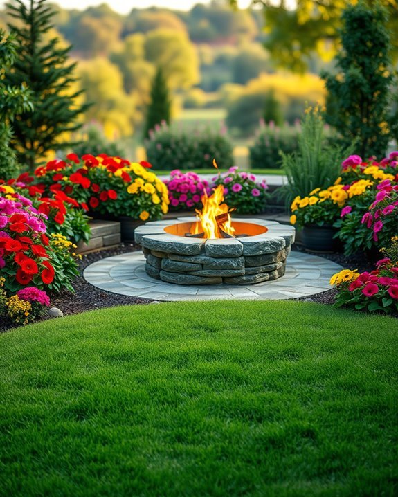 colorful flower bed retreat
