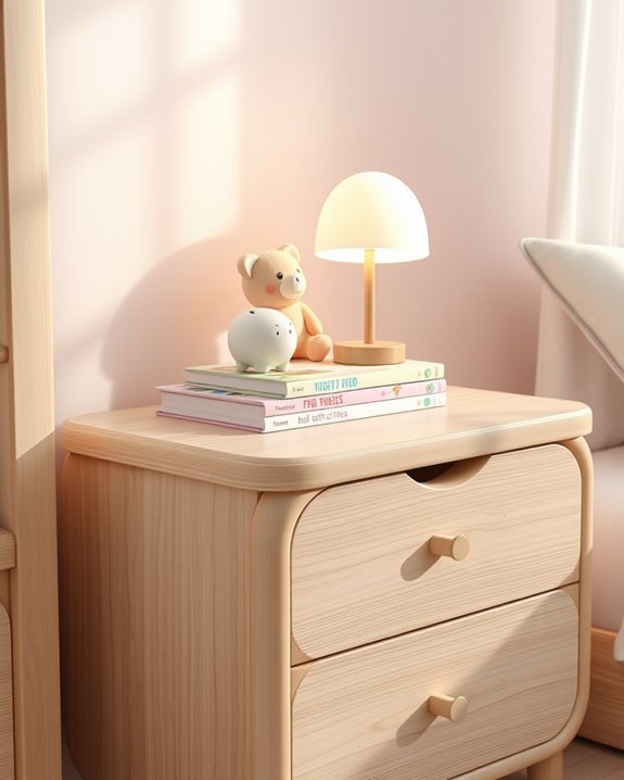 colorful functional kids nightstands