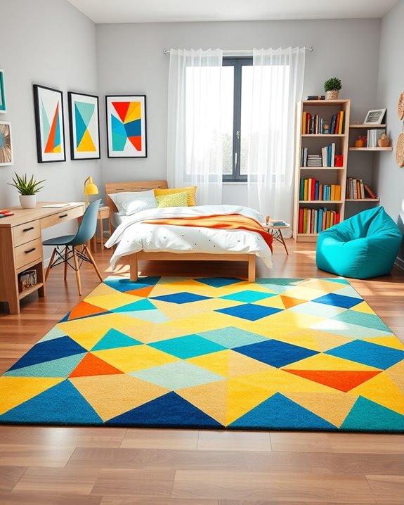 colorful geometric room decor