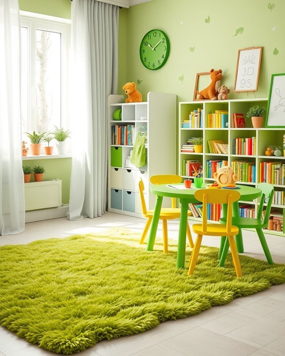 colorful green organizational accessories