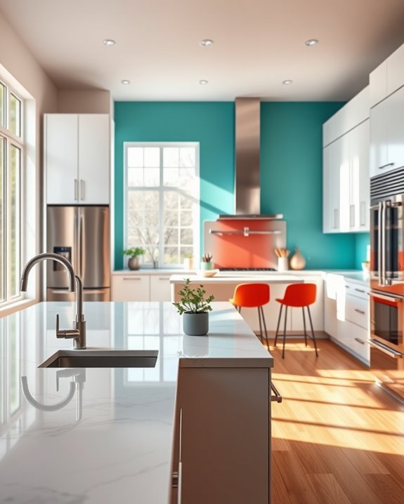 colorful kitchen accent walls