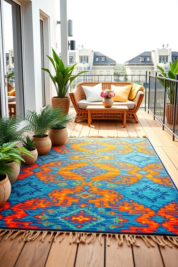 colorful outdoor rug comfort
