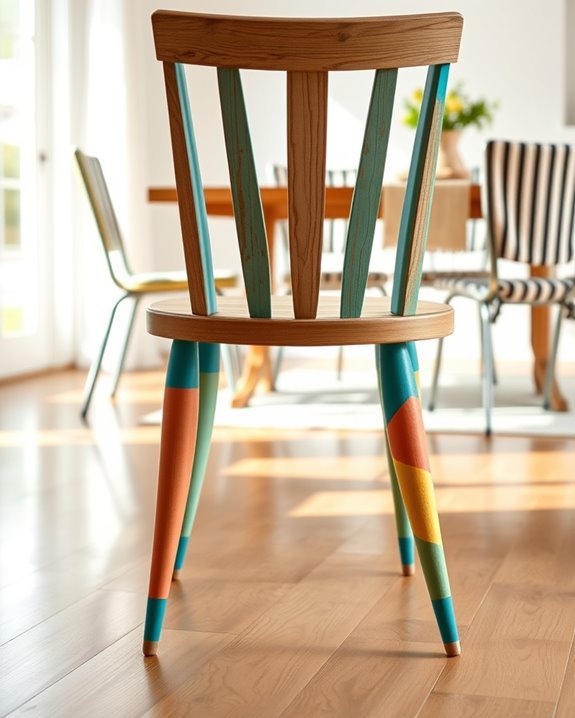 colorful painted chair legs