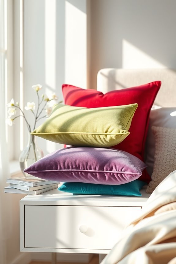 colorful pillows for coziness