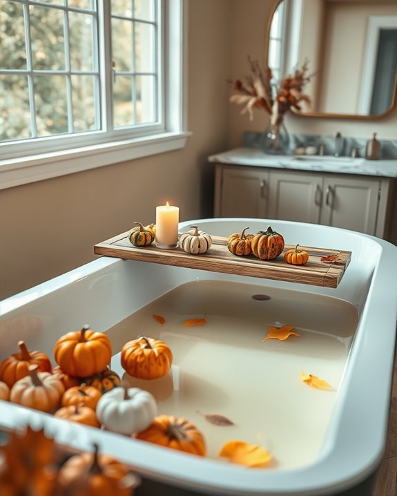colorful pumpkin bathroom decor