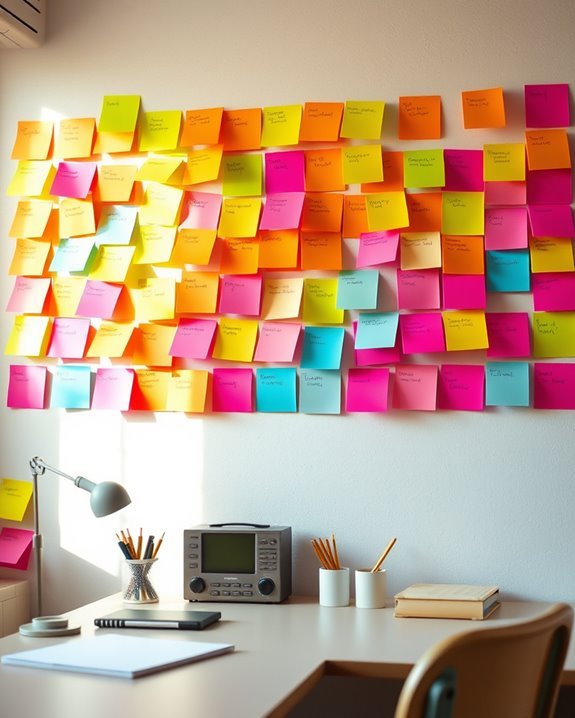 colorful sticky note art