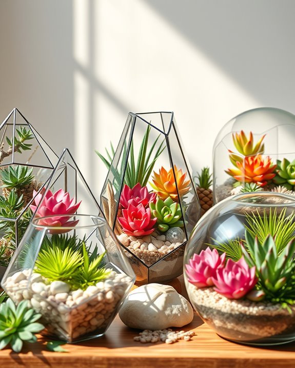 colorful terrarium art creation
