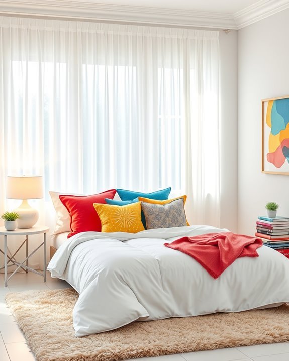 colorful textured throw pillows
