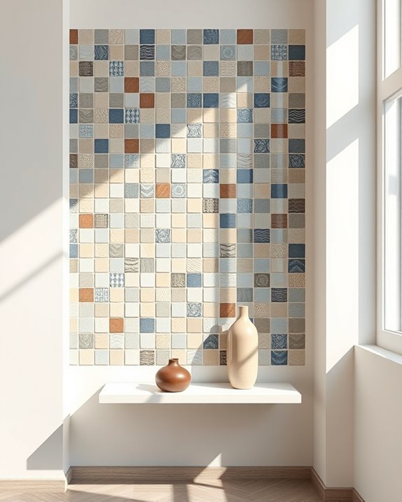 colorful textured tile mosaics
