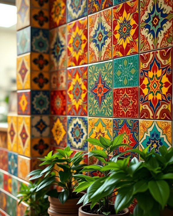 colorful tiled coffee shop