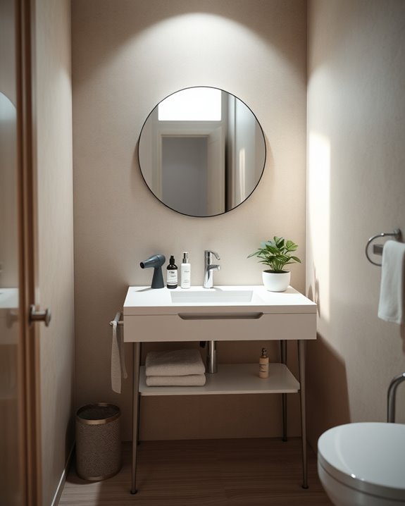 compact and organized grooming area