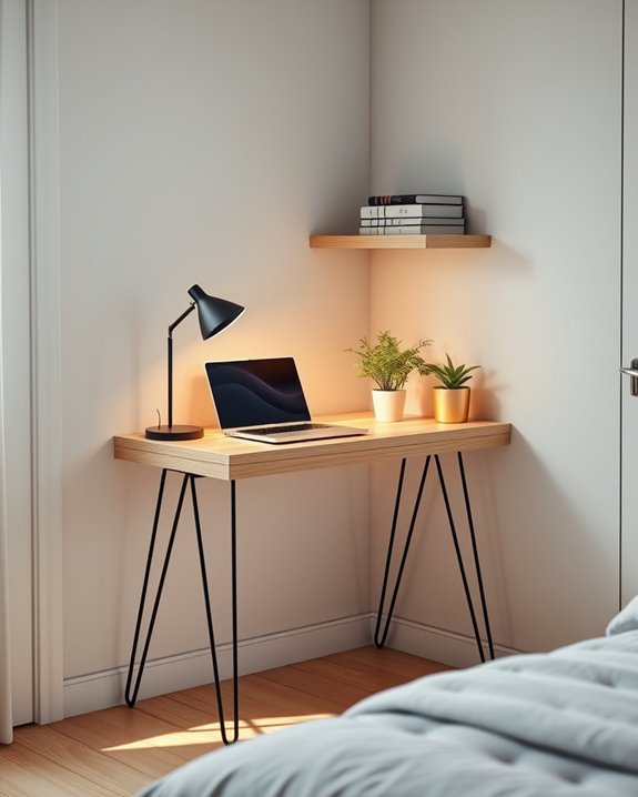 compact corner desk workspace