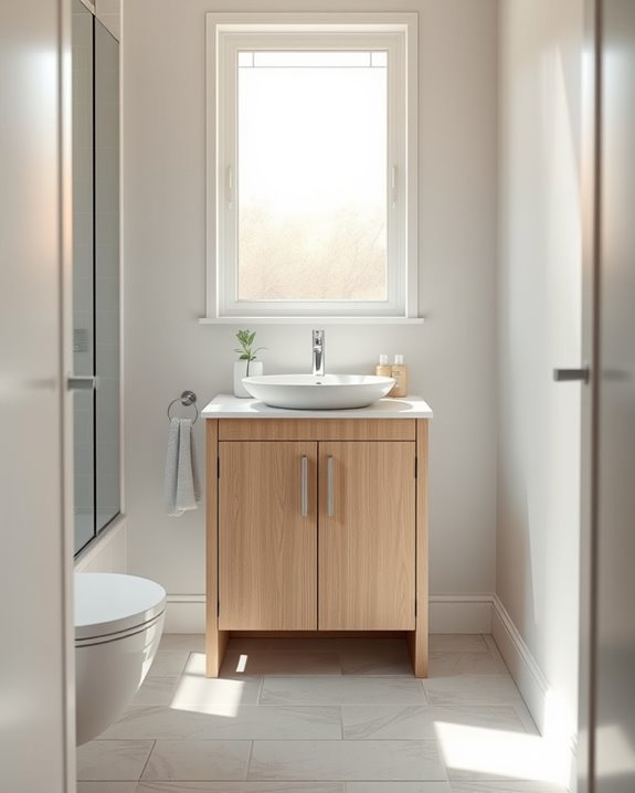 compact vanity with storage