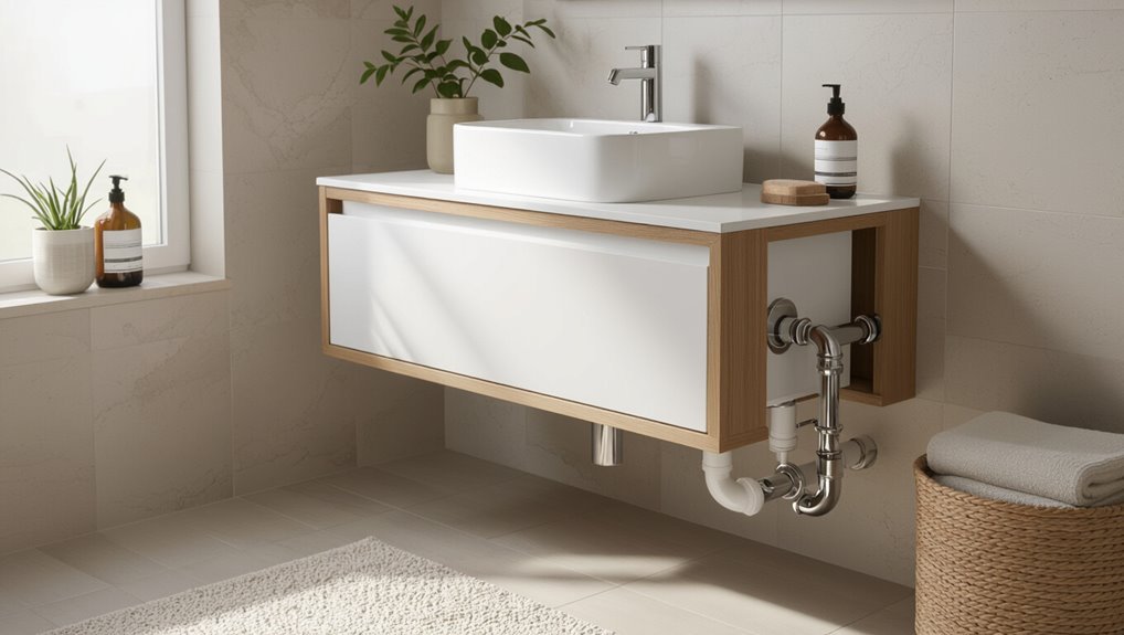 concealing bathroom pipes stylishly