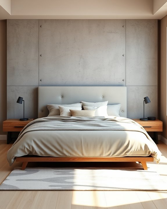 concrete headboards for modern bedrooms