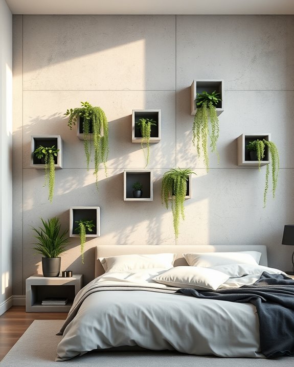 concrete wall mounted planters