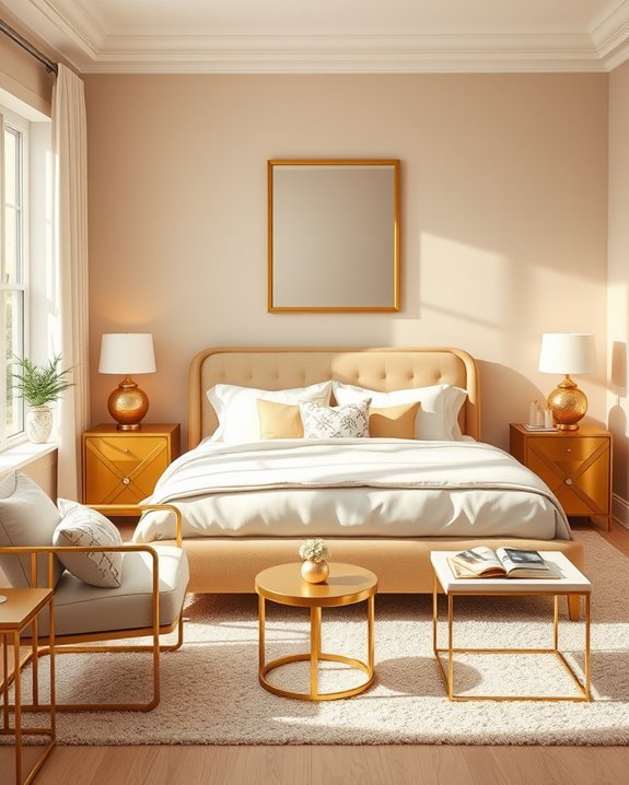 contemporary gold bedroom furniture