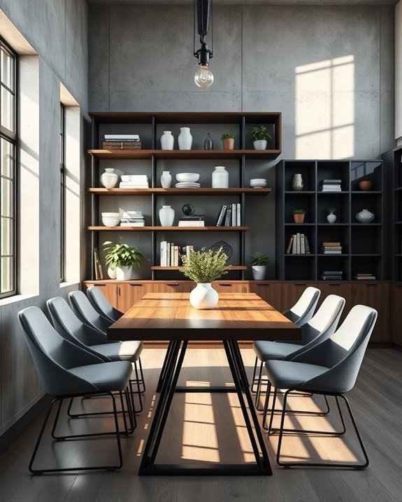 contemporary industrial shelving design