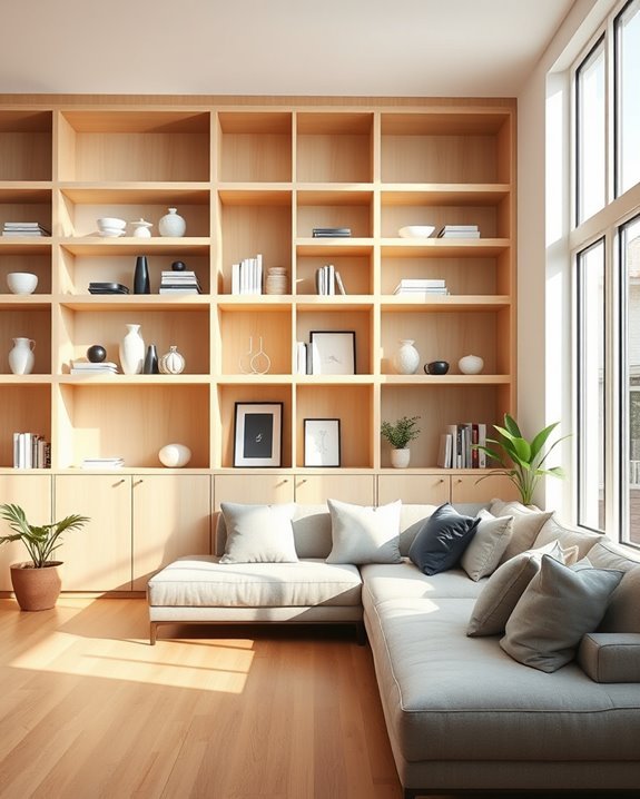 contemporary open shelving designs