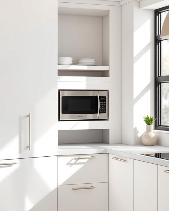 corner microwave storage solution