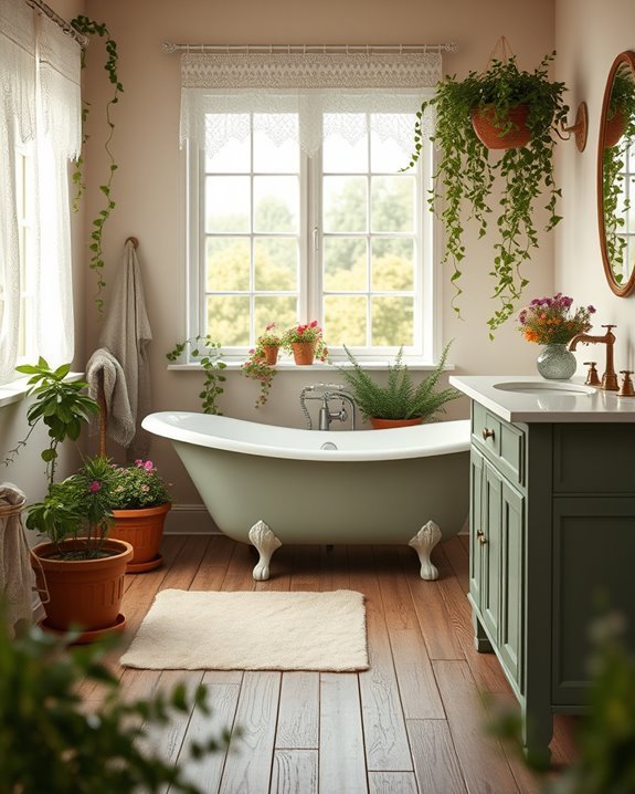 cottage garden bathroom decor