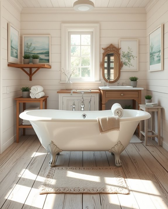 cottage themed bathroom artwork