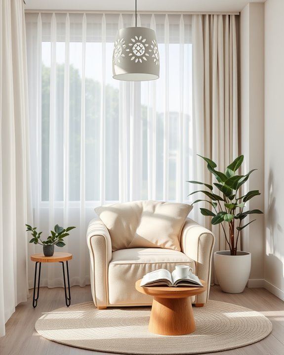 cozy ambient reading nook