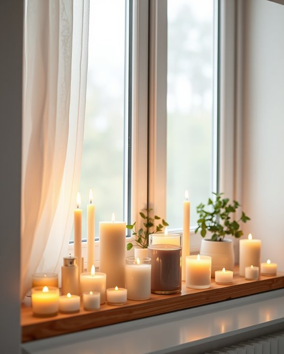 cozy and safe candle arrangements