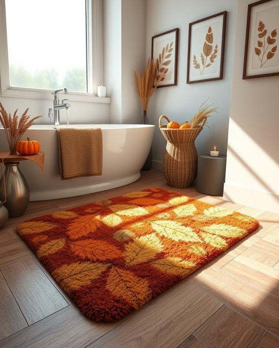 cozy autumn bath mats