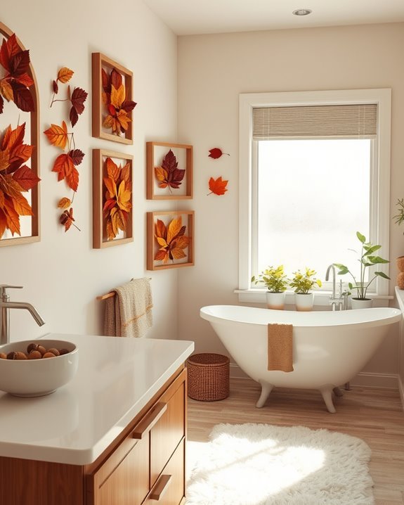 cozy autumn bathroom decor