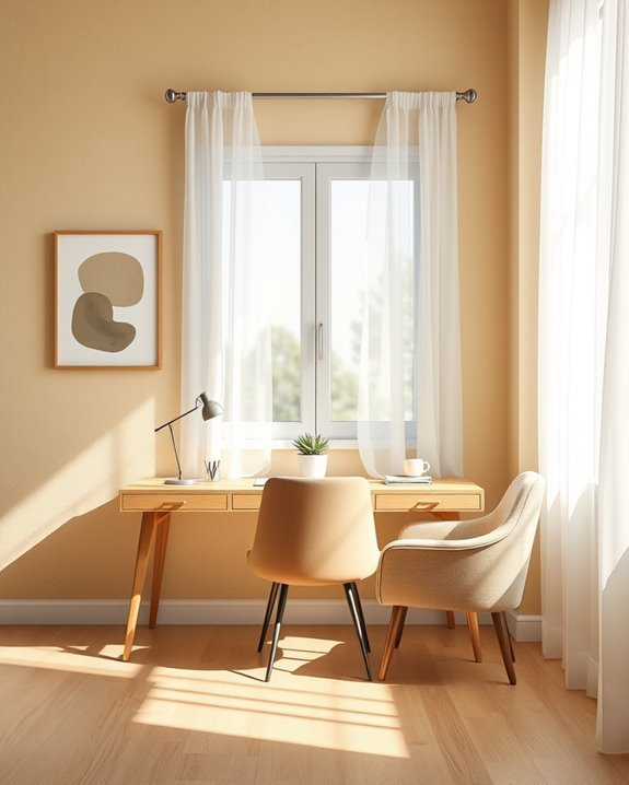cozy beach inspired workspace atmosphere