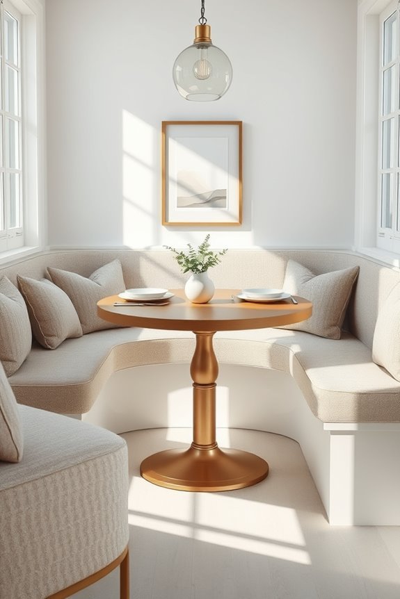 cozy bench dining nook