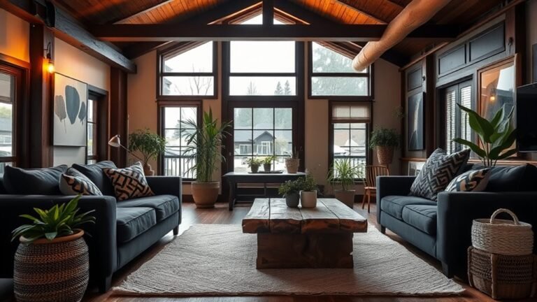 cozy black wood interiors