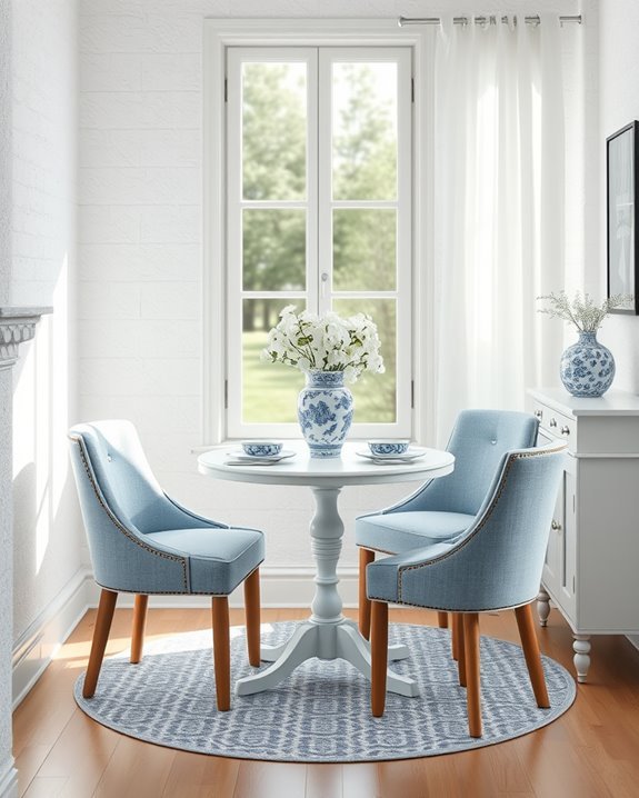 cozy blue and white retreat